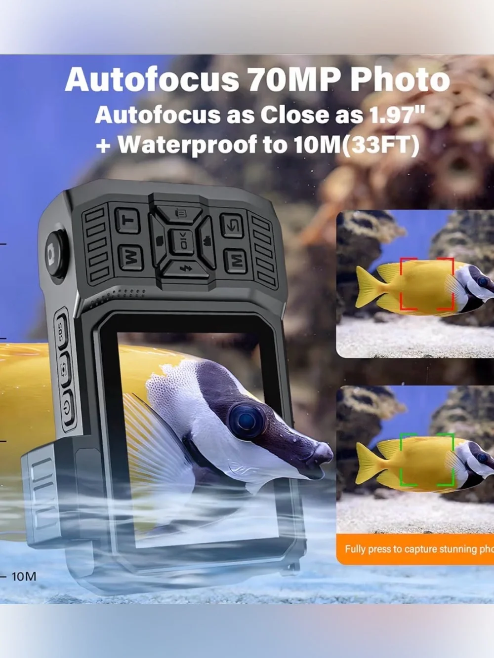 8K WiFi Waterproof Action Camera Underwater Camera Rugged WiFi 33FT